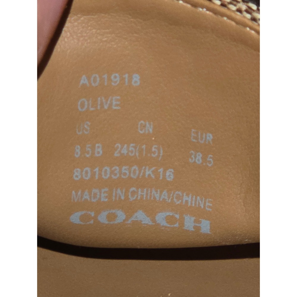 COACH Olive Monogram Canvas Leather Trim Horsebit Loafers Women's Size 8.5B - Picture 8 of 12